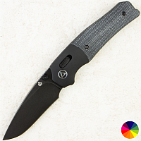 Нож QSP Vault, Black Stonewashed 14C28N, Aluminium Bolster/Micarta Black, QS157-A2